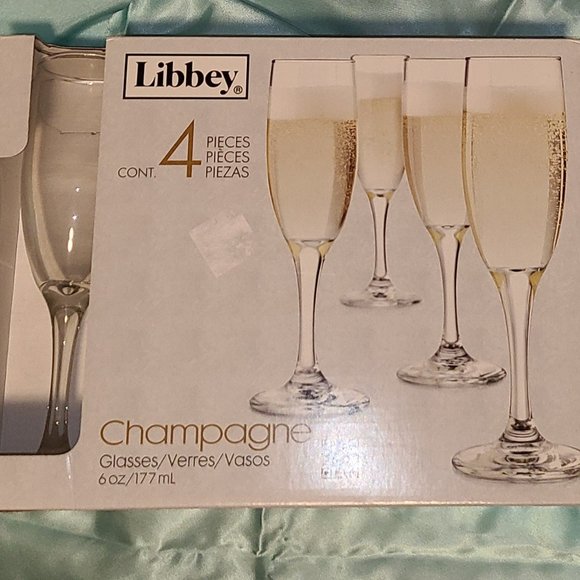 LIBBY Champagne Glasses Set of Four (NEW IN BOX) - Picture 1 of 4